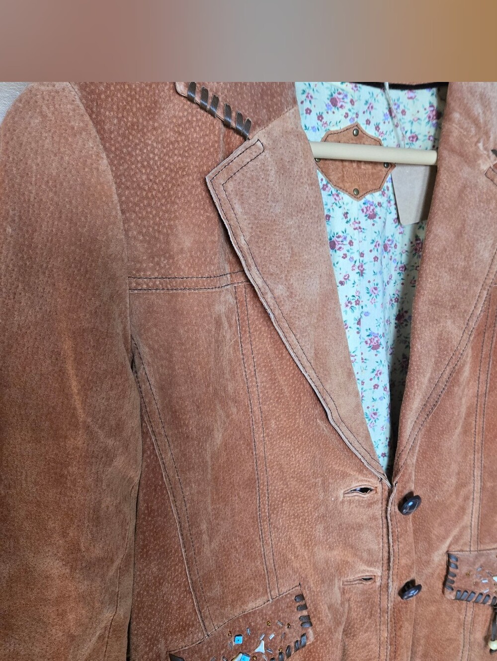 Wilsons Leather Rust Terracotta Brown Suede Blazer Sz M - Picture 2 of 9